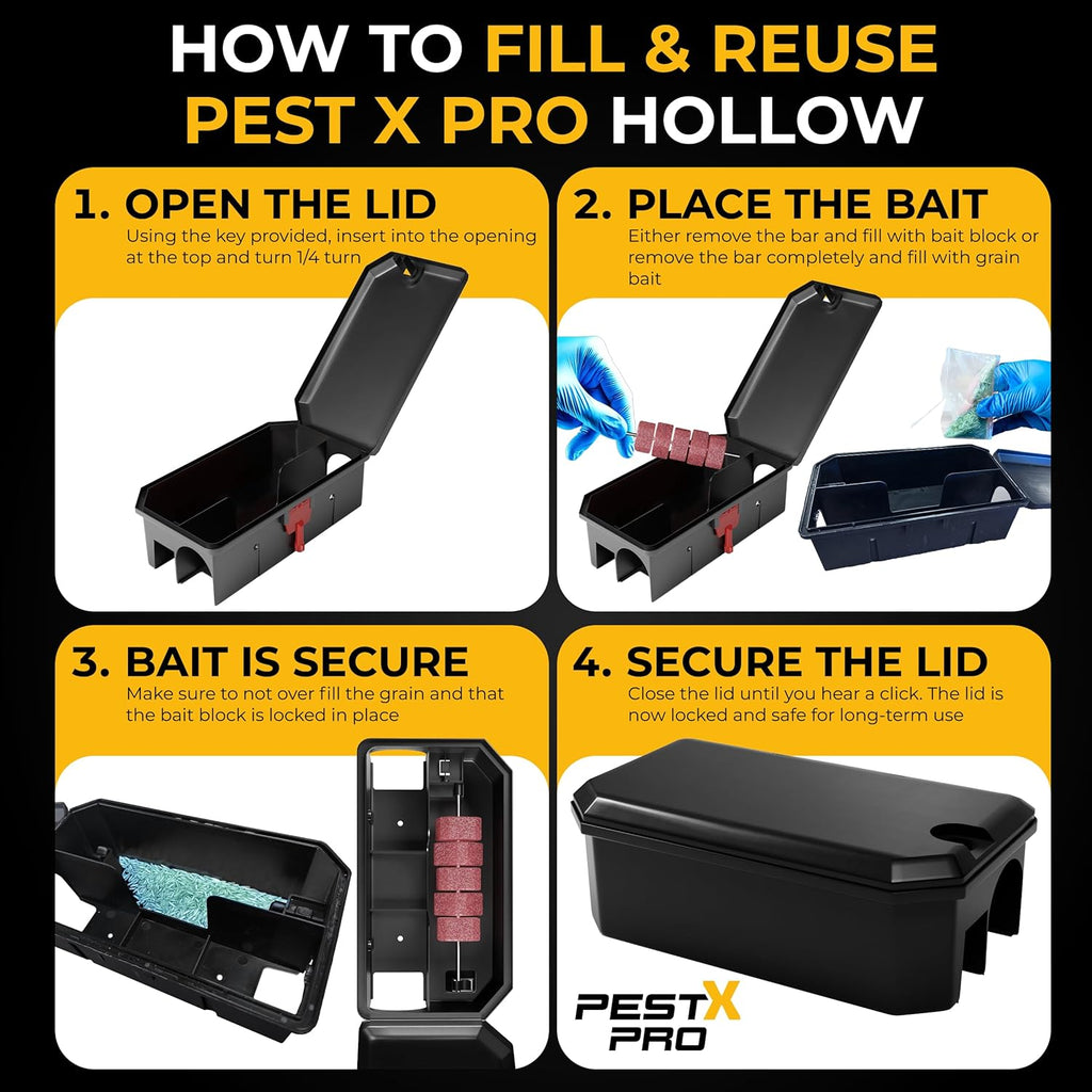 Hollow Empty Rat Bait Box (2 Pack)