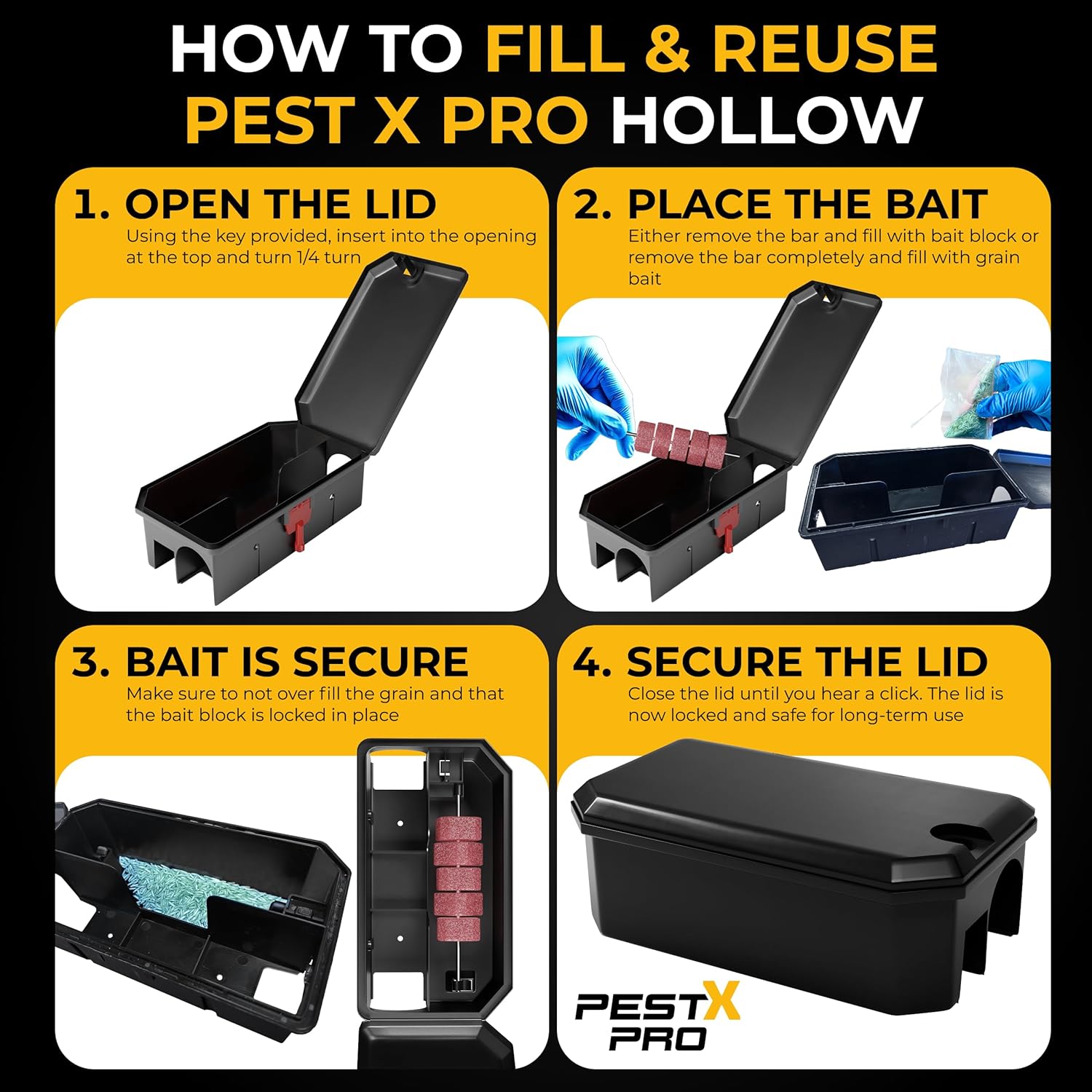 Hollow Empty Rat Bait Box (2 Pack)