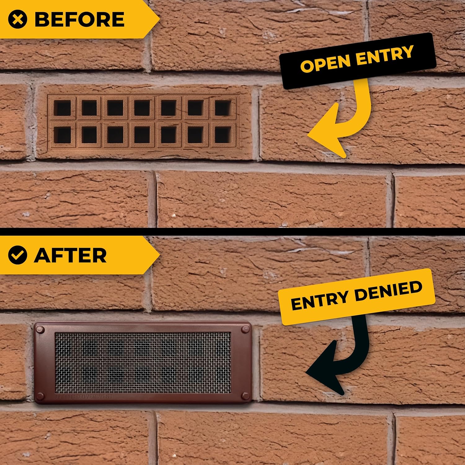 Vault Air Brick Covers 254mm x 102mm (4 Pack) - Brown