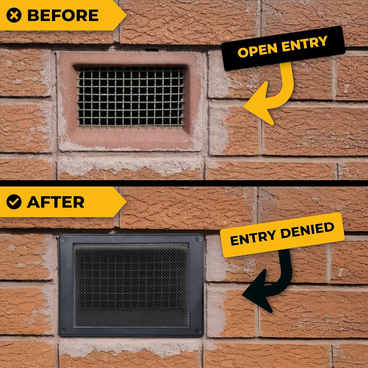 Vault Air Brick Covers 254mm x 102mm (2 Pack) - Grey