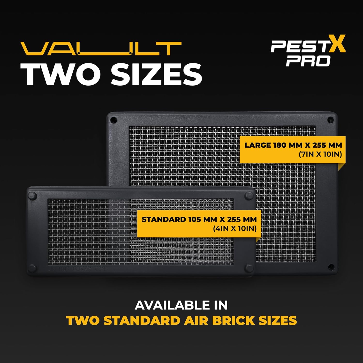 Vault Air Brick Covers 254mm x 102mm (4 Pack) - Grey