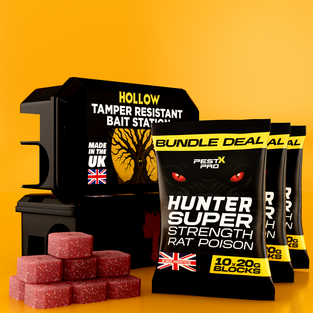 Empty Rat Bait Box & Poison Kit (1x Box + 3x Sachets)