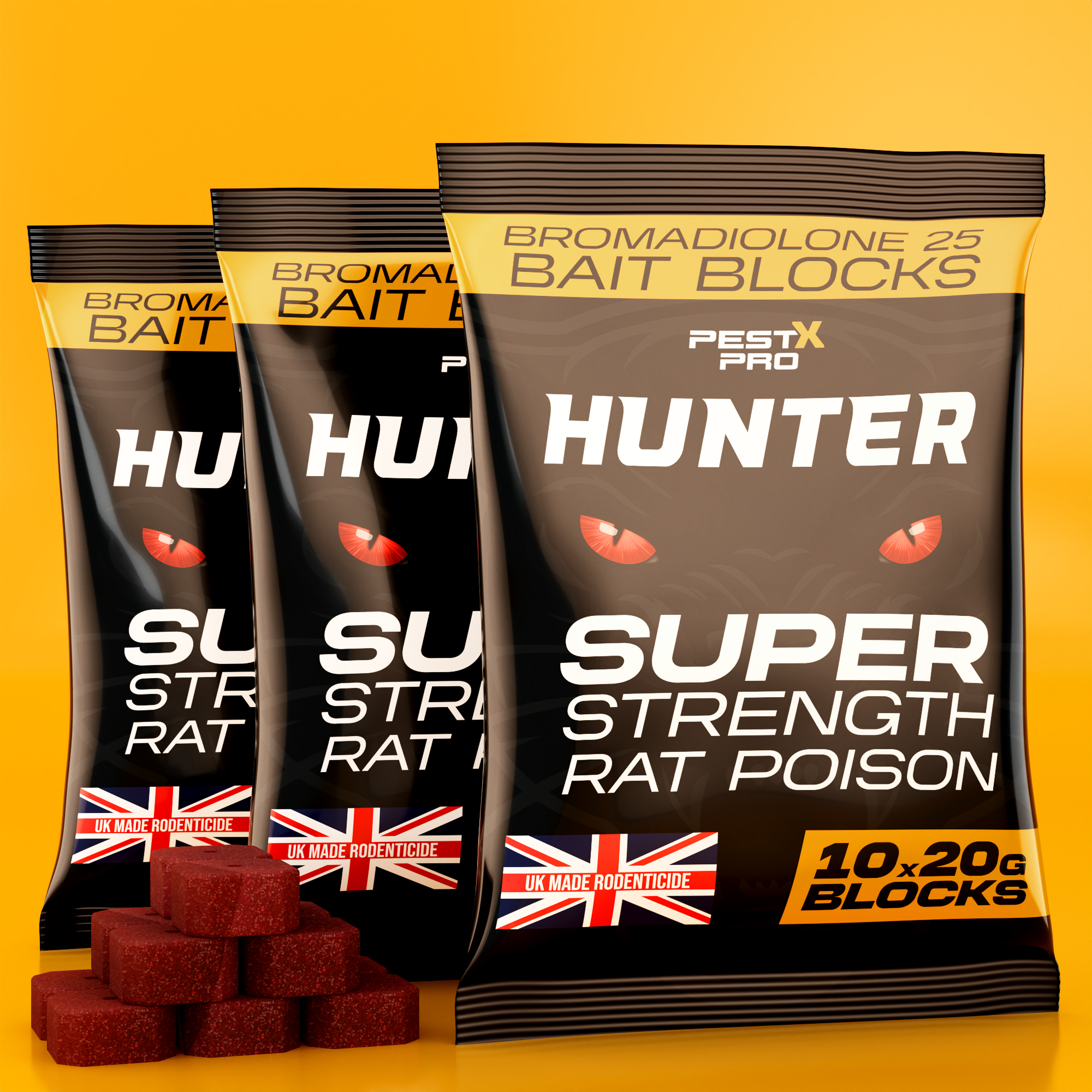 Hunter Rat Poisoning Super Strength (3 x 200g Sachets)