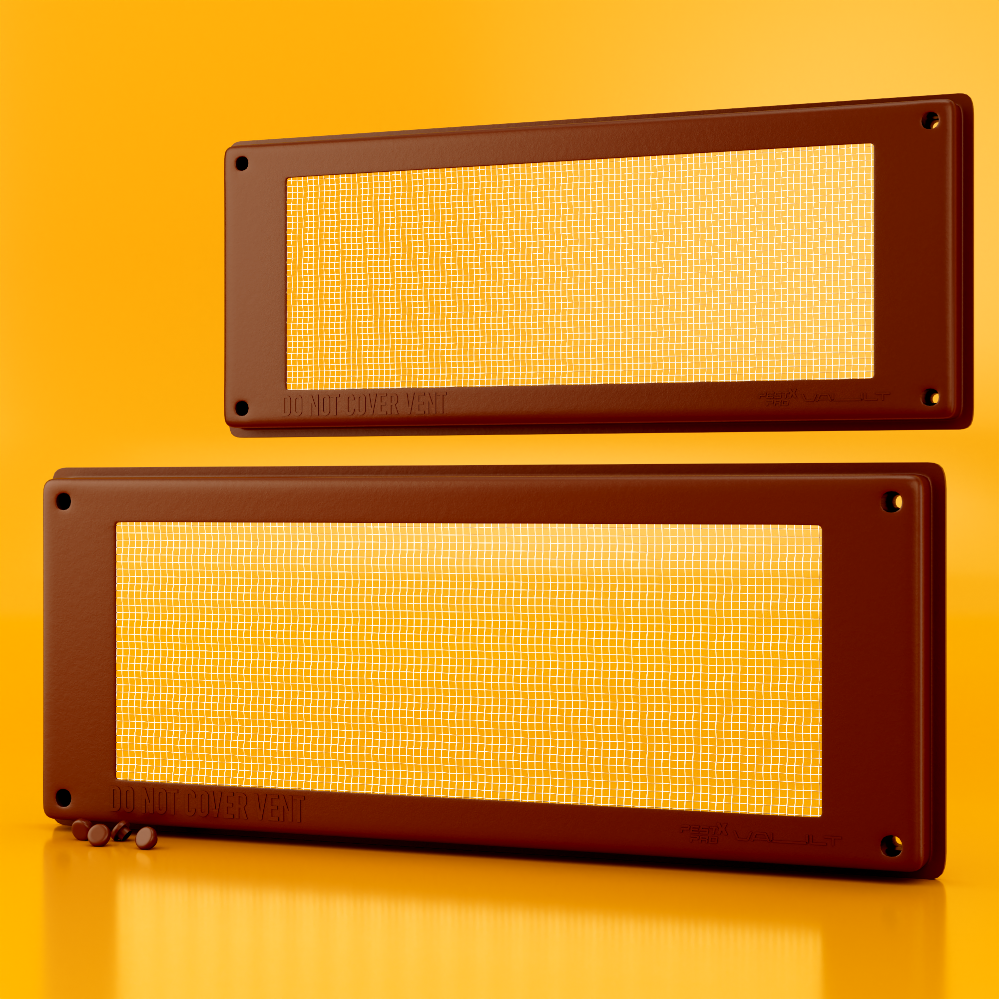 Vault Air Brick Covers 254mm x 102mm (2 Pack) - Brown