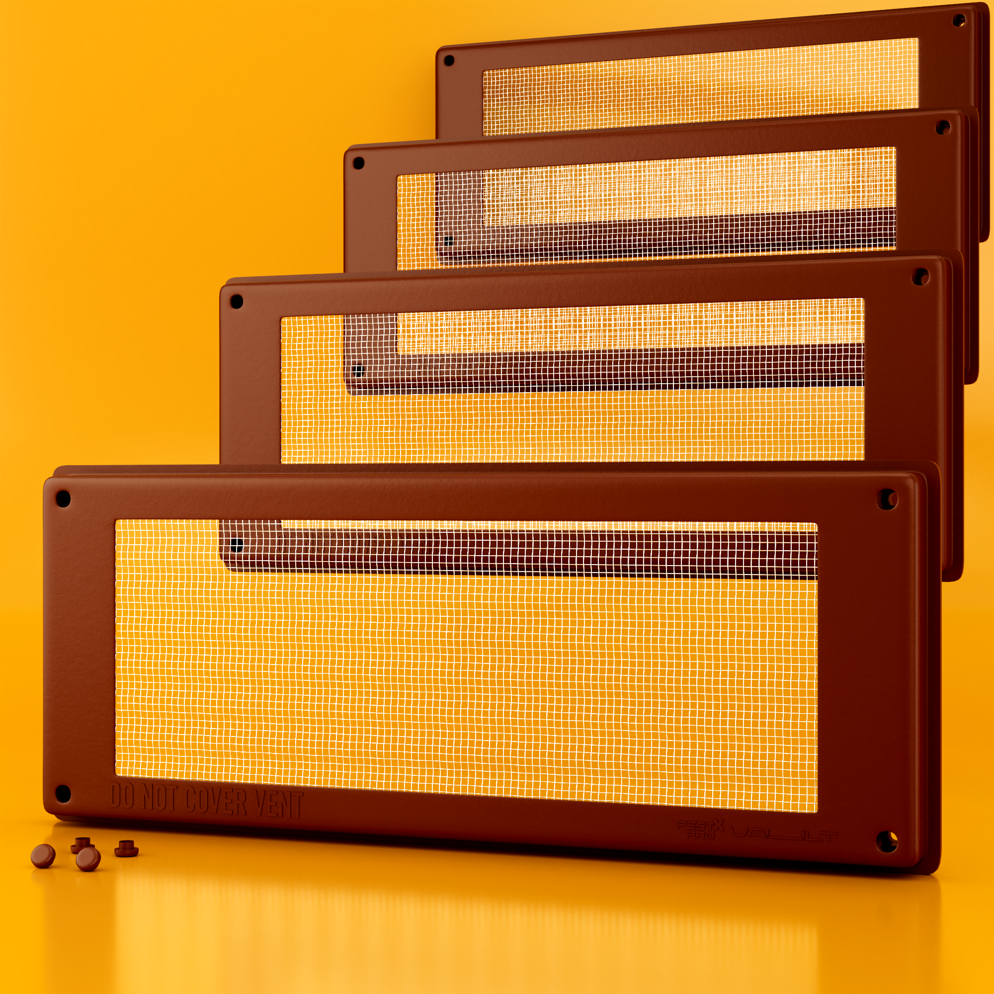 Vault Air Brick Covers 254mm x 102mm (4 Pack) - Brown